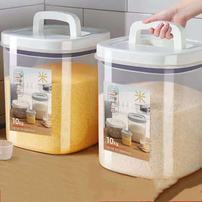 Multi-Functional Rice Bucket Insect-Proof Moisture-Proof Household Sealed Rice Bin Kitchen Coarse Cereals M Pot Rice Storage Box Flour Bucket