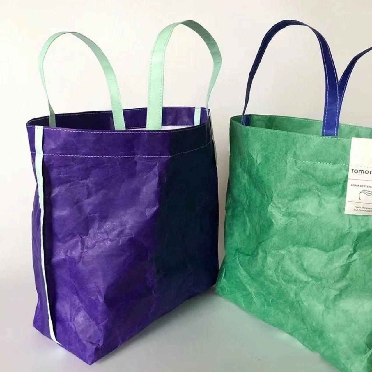 杜邦纸袋创意可水洗复古手提单肩防水购物袋撕不烂礼品袋杜邦纸包