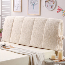 加厚海绵床靠背羊羔绒布艺床头软包防尘罩木板床靠垫可拆洗床头罩