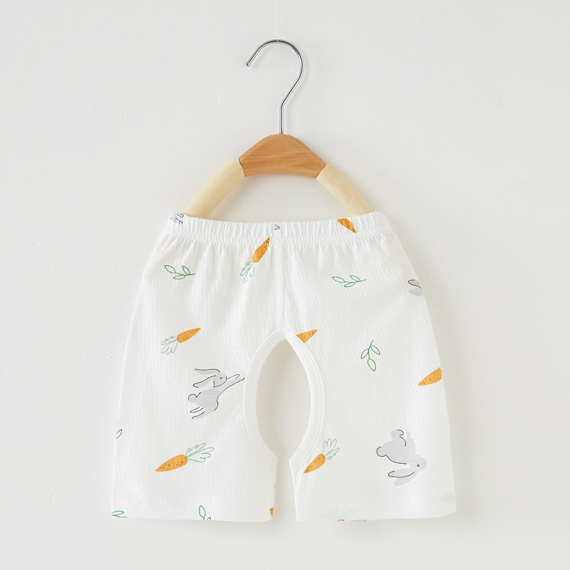 Baby Boy Open-Seat Pants Summer Shorts Baby Open-Crotch Pants Children's Pants Thin Boy Baby Girls Pure Cotton Outerwear