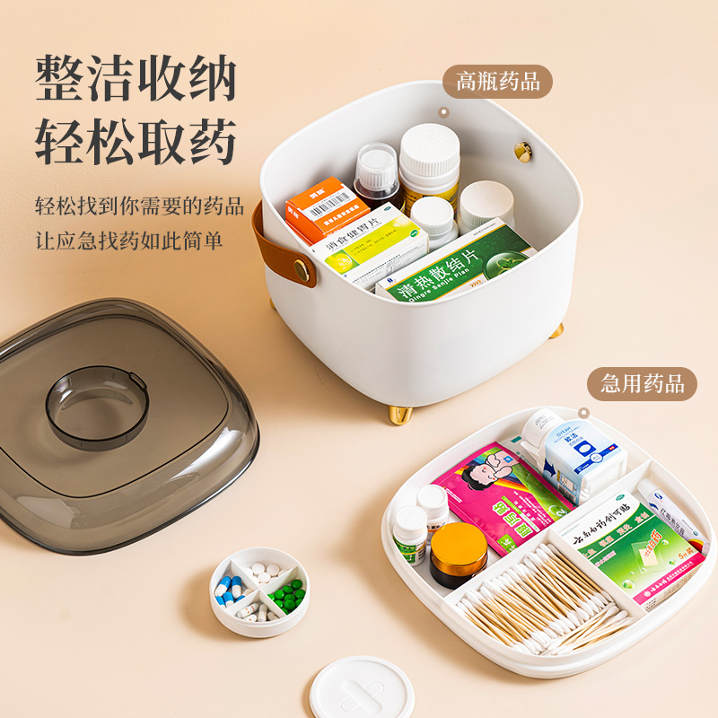 INS Household Medicine Box Student Dormitory Double-Layer Medicine Medicine Storage Box Small Medical First Aid First Aid Kit
