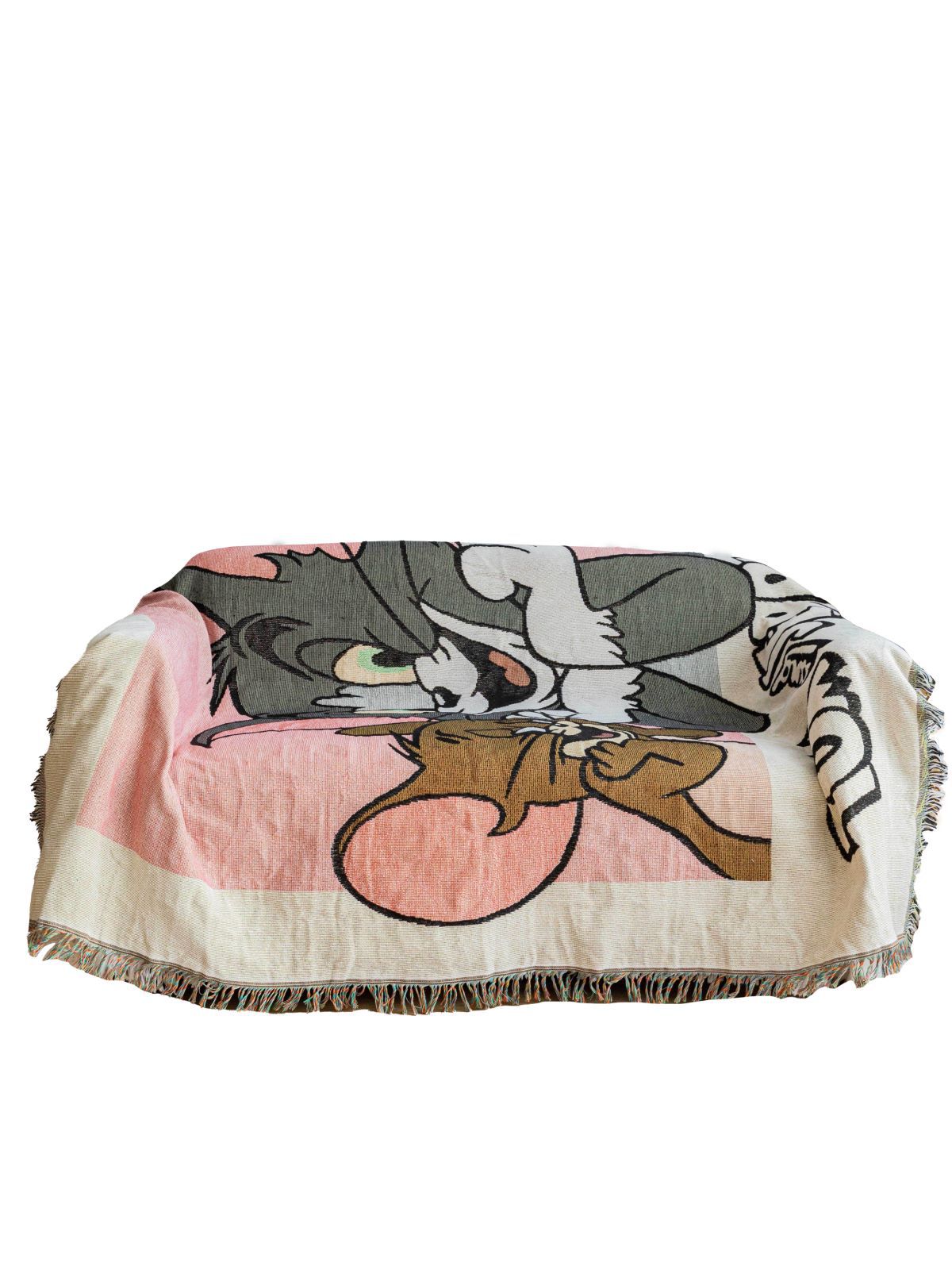 Japanese Style Cat and Mouse Office Nap Blanket Nap Blanket Single Sofa Cover Sofa Cover Decorative Blanket