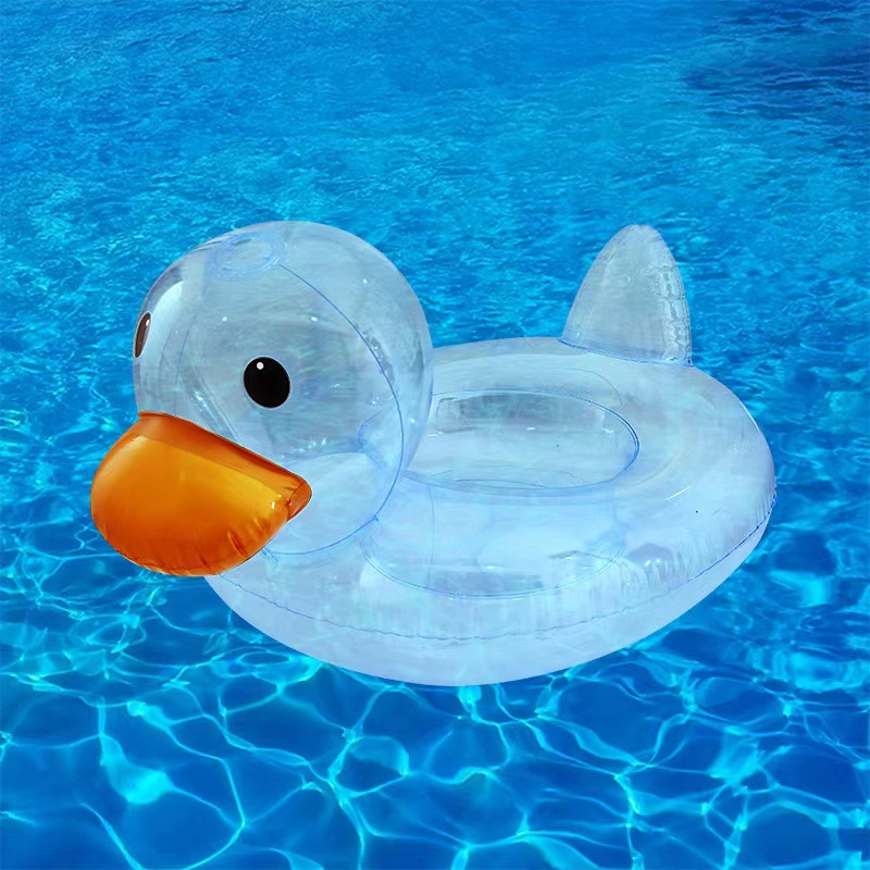 ins网红儿童透明鸭子游泳圈批发儿童坐圈婴儿坐圈腋下圈厂家直销