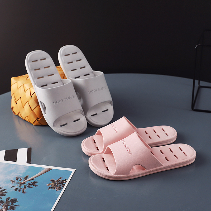 Women's Slippers New Style Poop Feeling Home Bathroom Home Non-Slip Hollow-out Platform plus Size Couples Sandals Women's Outer Wear