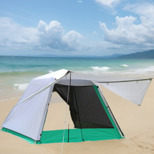 全自动户外防蚊虫遮阳凉棚加厚涂银布野餐沙滩天幕帐篷钓鱼遮阳棚