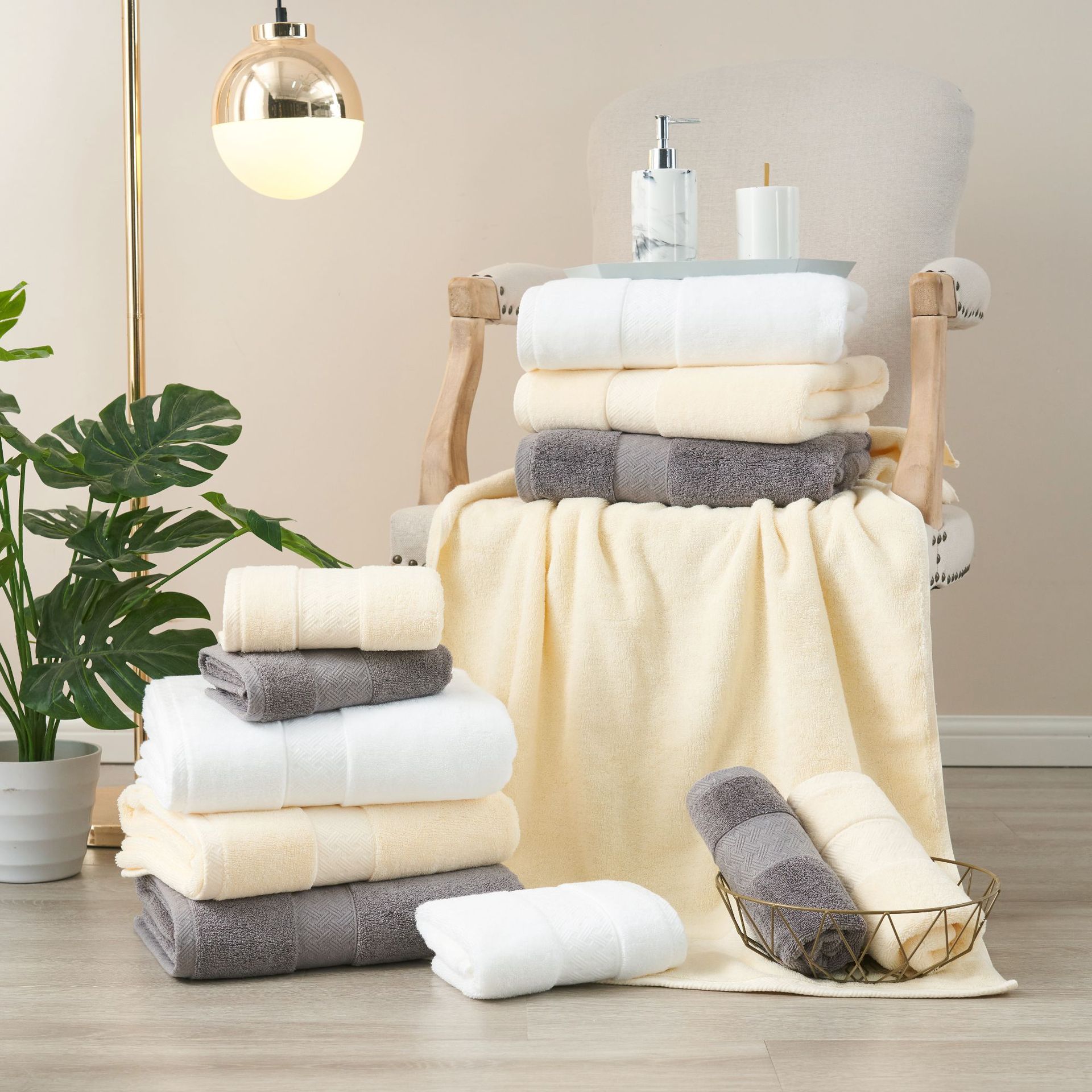 新款五星级酒店客房标准款系列全棉面巾浴巾家用-阿里巴巴