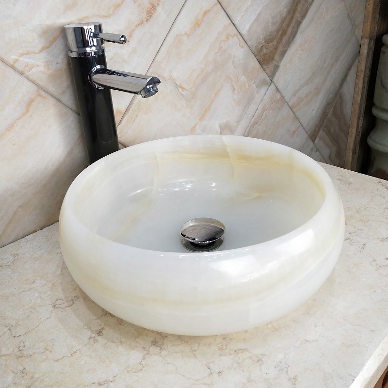 台上洗手盆白玉桔子玉棋子加厚艺术卫生间浴室玉石面盆台盆批发