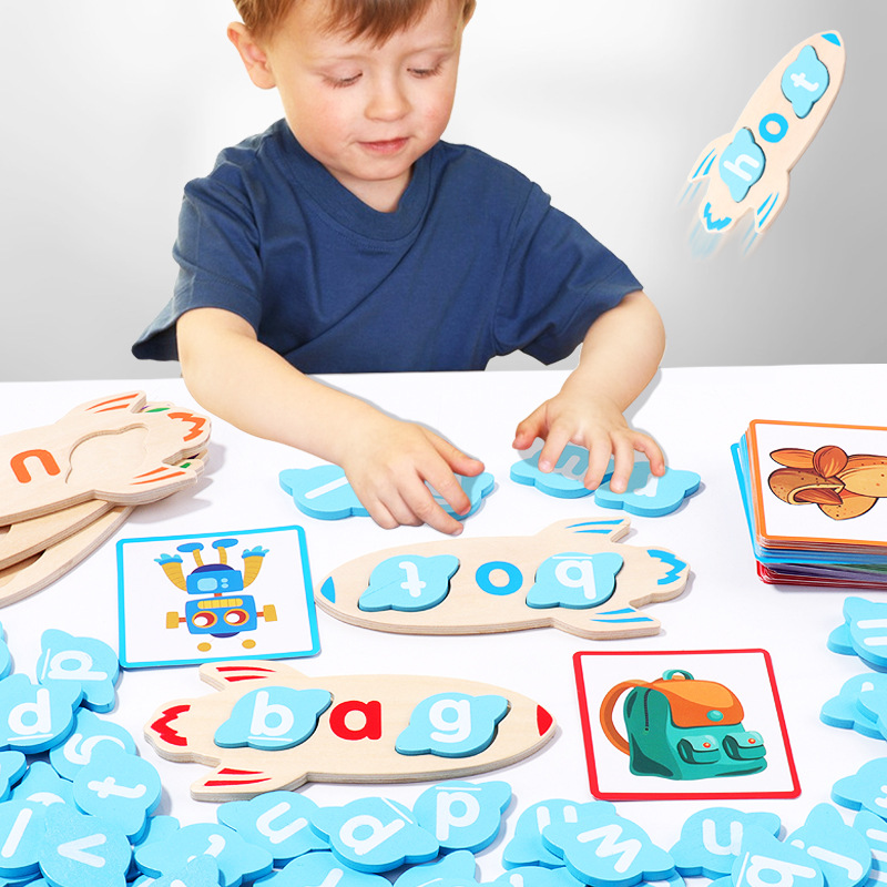 Universe Spelling Words Children's Early Education Vowel Letter Classification Card Cognitive Spelling Montessori Scientific and Educational Toy