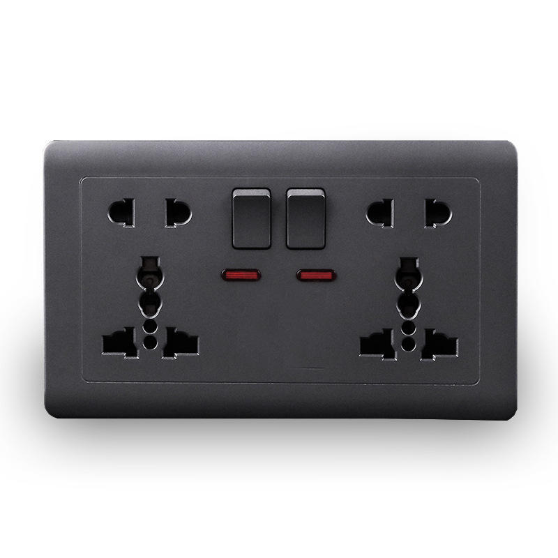 13a英式多用五孔带开关电源面板 146型灰色港澳版暗装墙壁插座