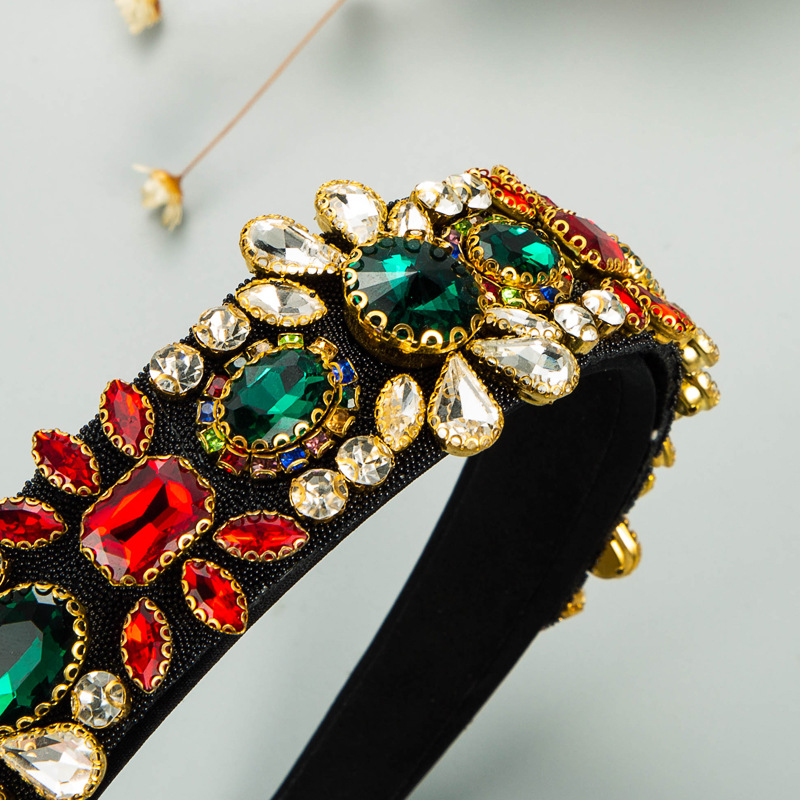 和鸣发箍欧美巴洛克复古华丽头箍五行幸运色绿色发窟宽边韩版发饰