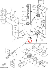 6)翟墨DEMONS舷外机船外挂机汽油泵出油管卡箍组件90464-10M59