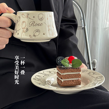 法式高端咖啡杯设计感小众情侣杯陶瓷下午茶红茶杯碟套装伴手礼盒