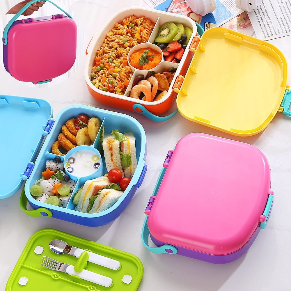 Cross-Border Sealed Partitioned Student Lunch Box Children's Bento Box Work Portable Lunch Box Amazon Lunch Box