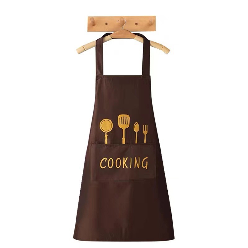 Kitchen Cooking Household Work PVC Korean Style Apron New Waterproof and Oil-Proof South Korea Erasable Hand Apron Wholesale