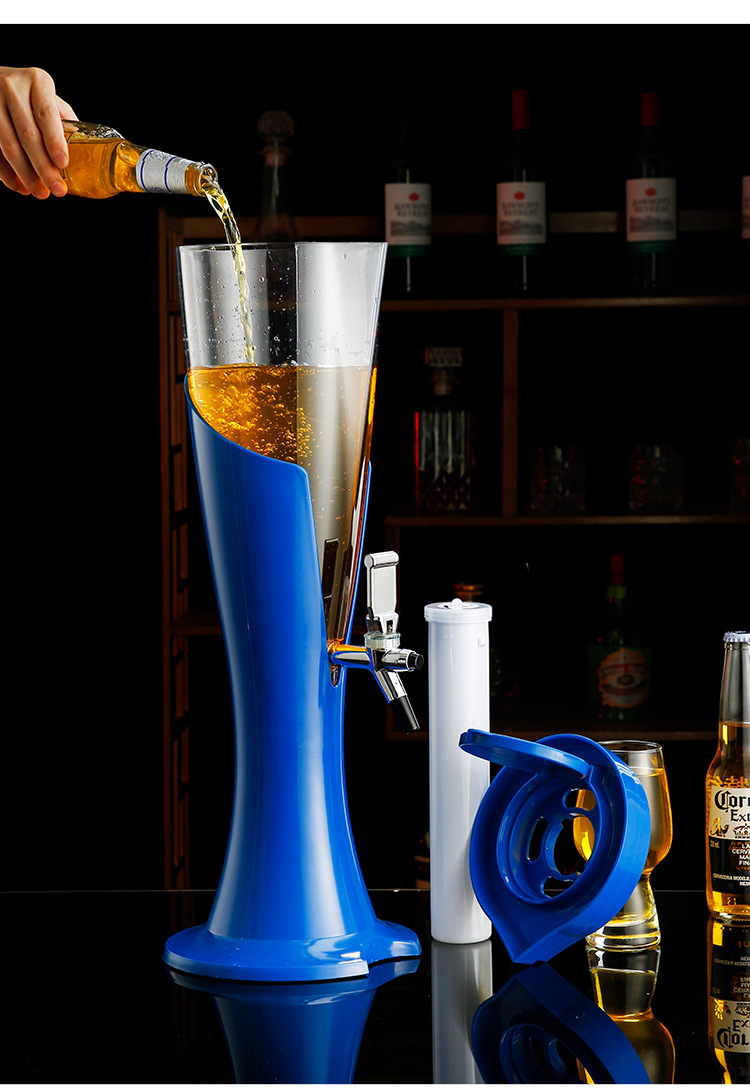 酒炮 扎啤炮 带七彩发光商用冰酒泡桶扎啤机用分酒器带冰柱3l1.5l