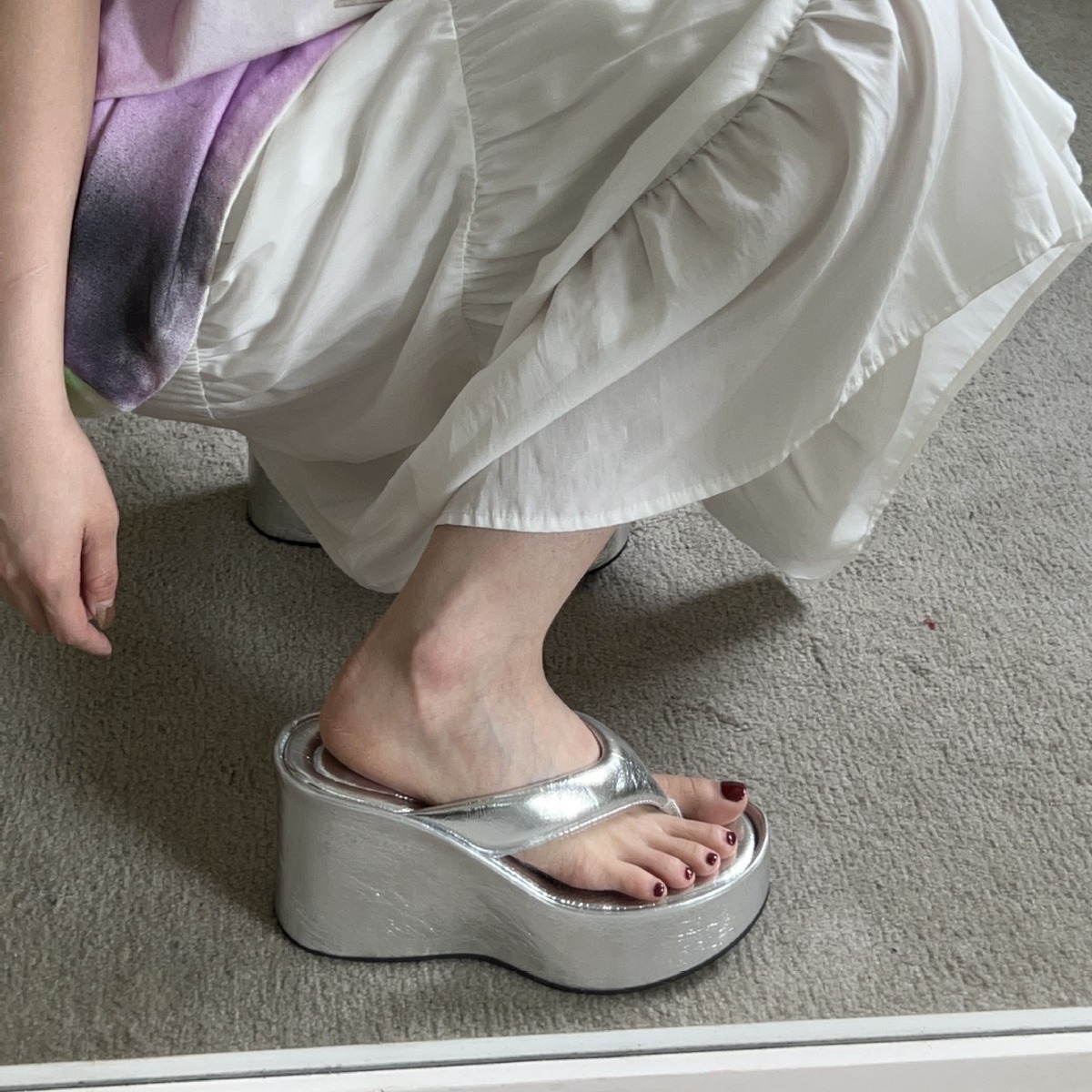 欧美外贸夏季休闲沙滩夹脚超高坡跟拖鞋外穿人字拖厚底凉拖鞋女鞋