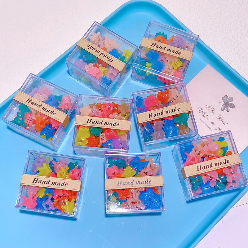 Transparent Jelly Color Children's Barrettes Boxed Color Baby Braided Hair Grip Korean Hair Accessories Elegant Hair Clip Headdress