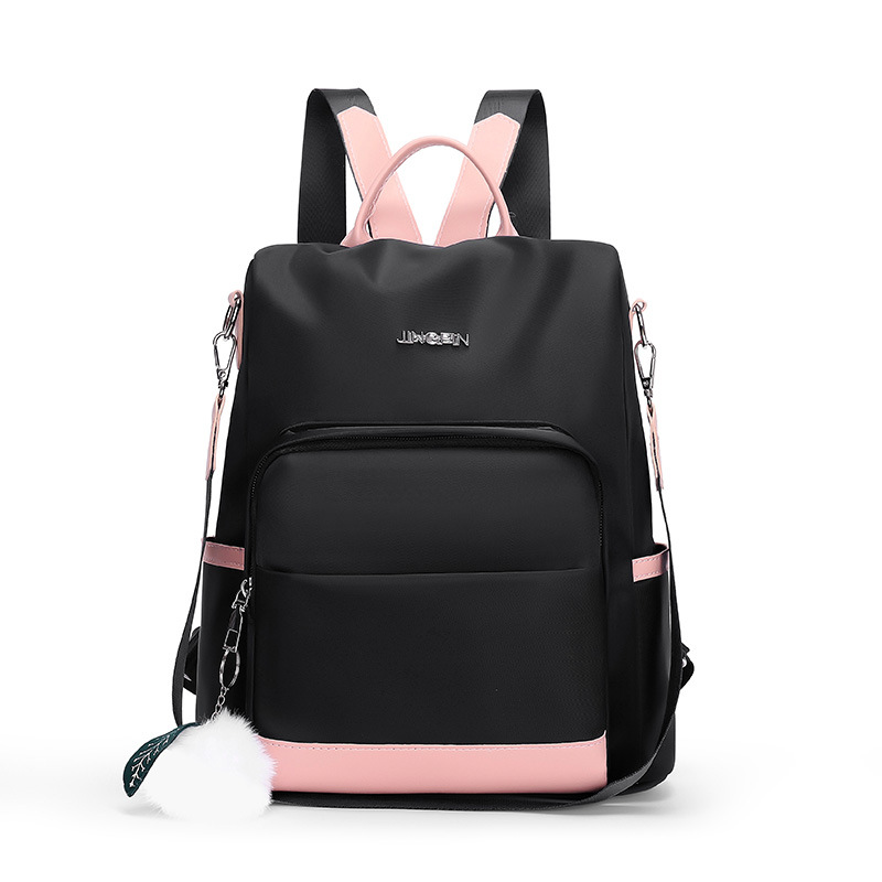 Foreign Trade Wholesale Backpack Women's New Color Matching Large Capacity Oxford Cloth Outdoor Fashion Casual Anti-Theft Backpack