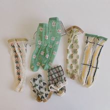 新品韩国儿童袜子夏季网眼水晶童袜均码儿童袜超薄绿色清新童袜