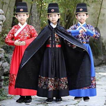 儿童锦衣卫古装汉服飞鱼服套装男童侠客披风四大名铺六一表演出服