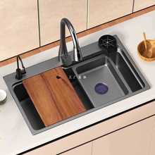 7YN陶尔曼水槽加厚304不锈钢厨房手工单槽水槽台下盆洗菜盆洗碗池