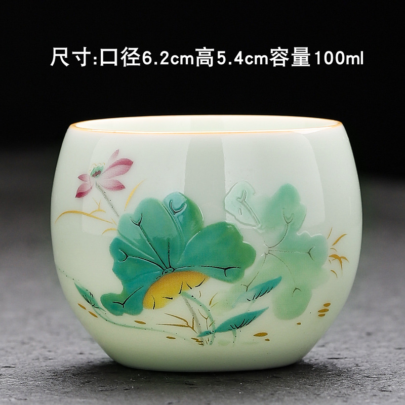 Ceramic Kung Fu Tea Cup Hand Painted Jianzhan Master Cup Large Tea Cup Tea Cup Single Cup Business Activity Festival Gift