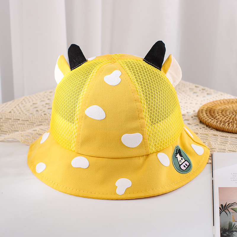 小牛宝宝帽子夏季新款男童女童渔夫帽婴儿休闲盆帽可爱超萌遮阳帽