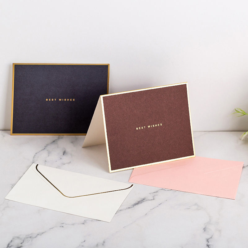 贺卡创意鲜花主持人手卡生日感谢卡商务祝福小卡片烫金信封独立站