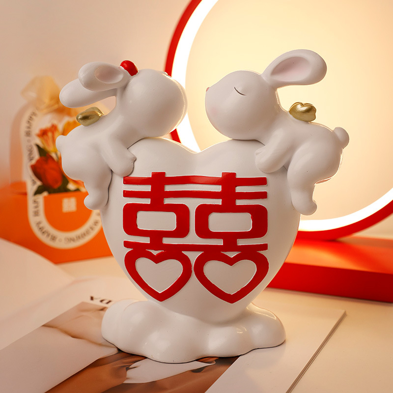 Beihanmei Rabbit Decoration Wedding Gifts for New Couples and Girlfriends Wedding Gifts Engagement Bedroom and Wedding Room Decoration Wholesale