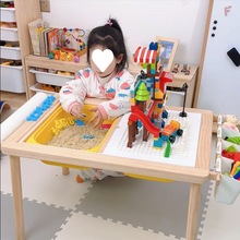 儿童积木桌实木多功能兼容玩具宝宝早教大儿童玩具益智拼装独立站