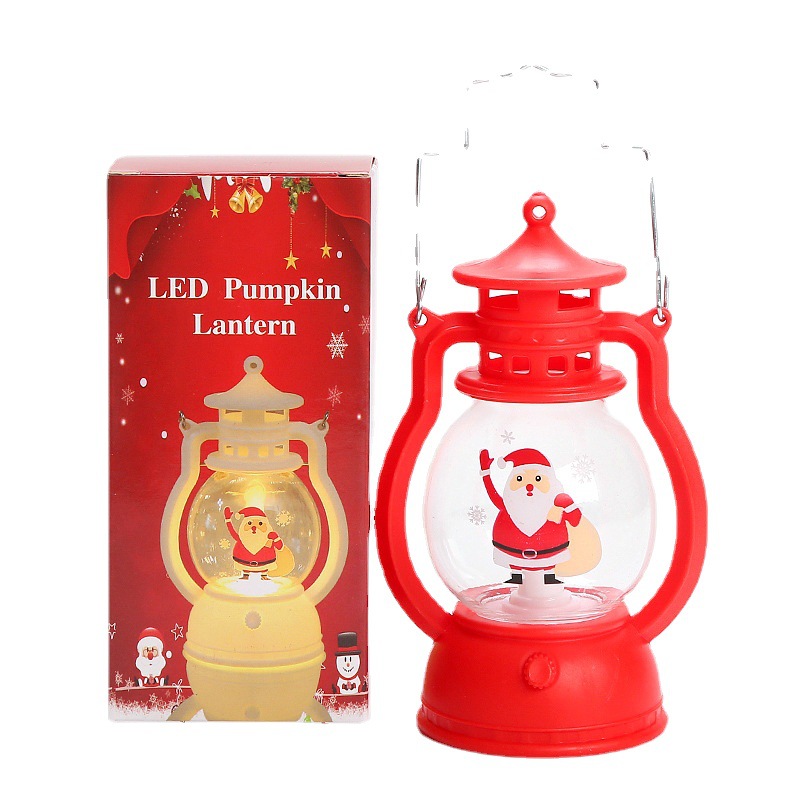 Creative Christmas Night Lights Portable Decorative Lamp Small Oil Lamp Desktop Decoration Children Primary School Student Christmas Gift Prizes