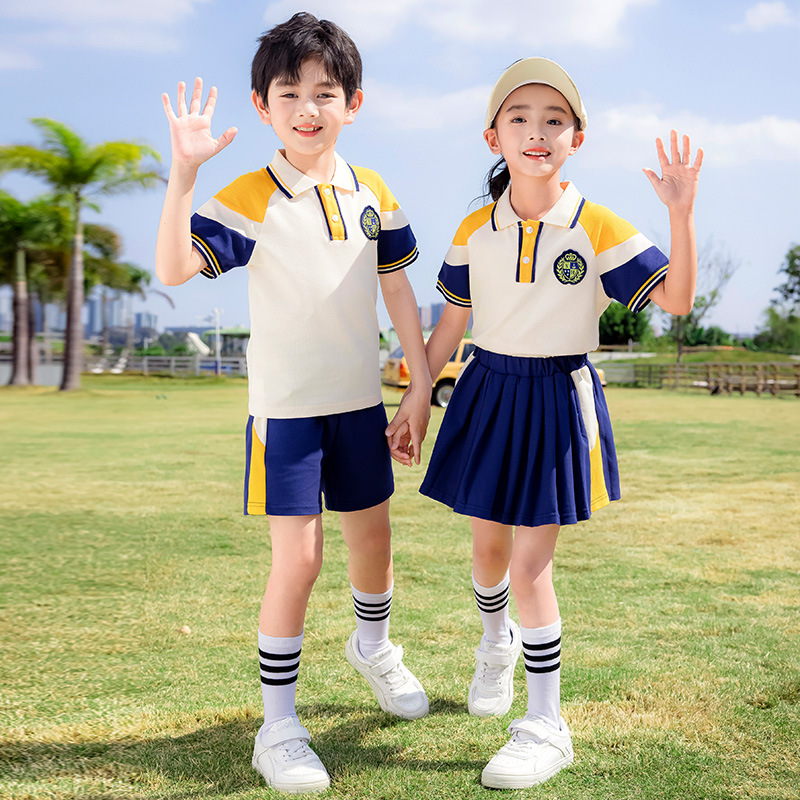 儿童校服学院风幼儿园园服夏季短袖运动会套装小学生班服夏装批发