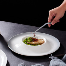 灰色高档陶瓷餐盘爱思火山盘11寸冷菜盘酒店创意菜盘特色凉菜装盘