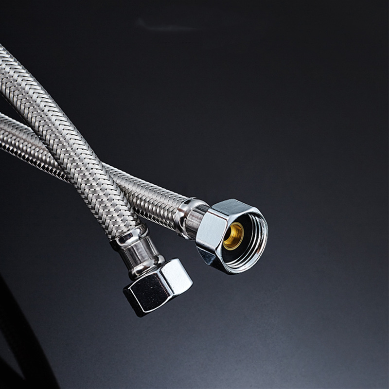 g1/2不锈钢金属编织冷热水软管马桶进水管双头螺纹编织管4分接口