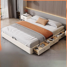 无床头床现代简约抽屉床主卧床架主卧大床新款实木床多功能储物床