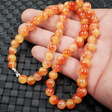 玉石项链鸡血红圆珠项链坠石英岩玉项链锁骨项链玉项链饰品项链