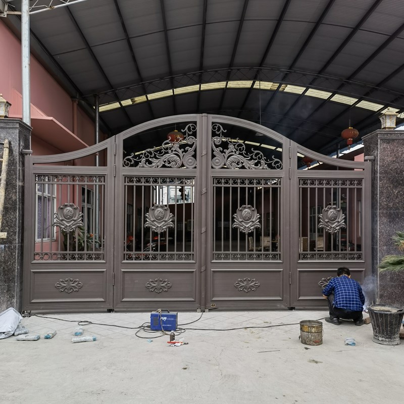 超宽4开折叠电动遥控铝艺别墅大门 欧式花园铝合金铝艺大门