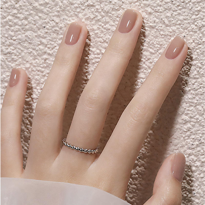 小红书温暖奶茶色美甲贴片穿戴式甲片短款可拆卸指甲贴甲片批发