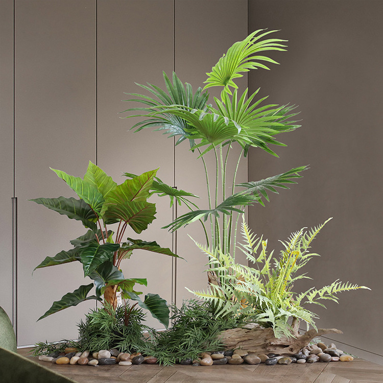 植物造景组合室内景观商场橱窗场景落地绿植盆景装饰绿植