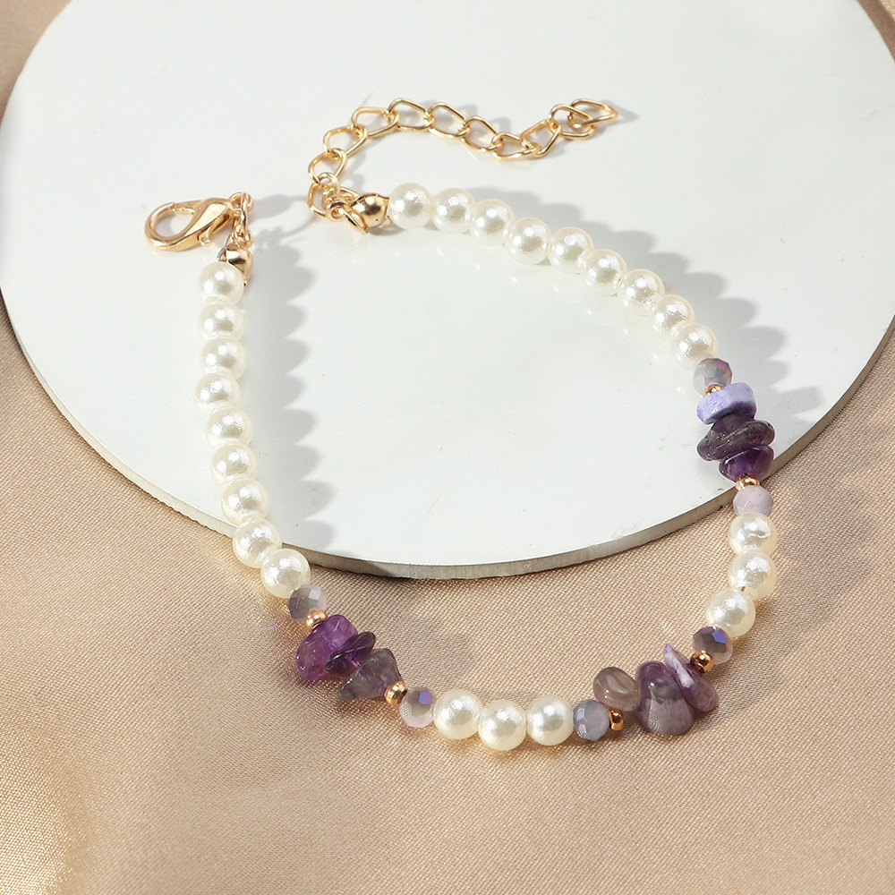 Special-Shaped Stone Pearl Bracelet Girls' Girlfriends Bracelet European and American Style Elegant Girls Bracelet