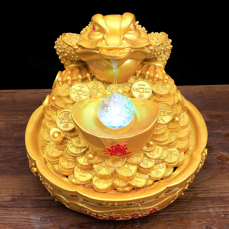 招财金蟾金蝉流水生财聚宝盆家居办公室店铺开业送礼礼品风水摆件