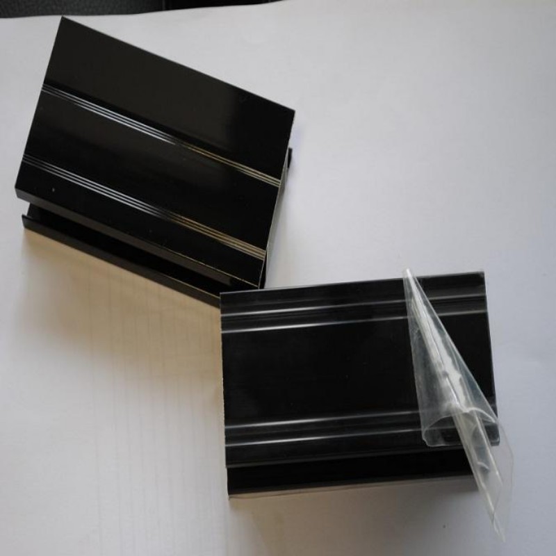 佛山厂家挤压电泳珍珠黑常用门窗铝型材 工业欧标6063黑色氧化生