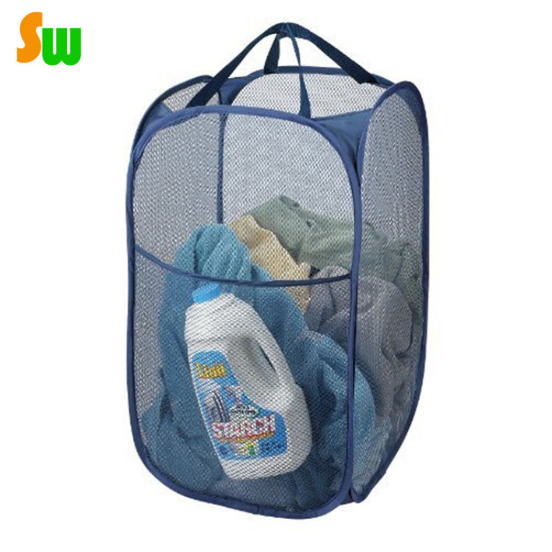 折叠脏衣服收纳筐收纳桶 网格脏衣篓洗衣篮子收纳篮