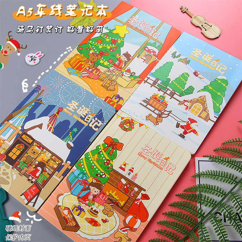 christmas series a5 notepad notebook student stationery diary cartoon prize gift soft surface manuscripts