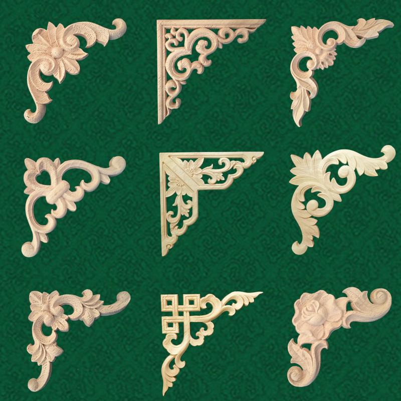 东阳木雕实木角花欧式木花家具柜门装饰贴花雕花角花室内装修花片