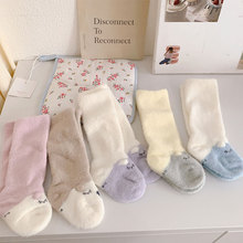 保暖新生儿婴儿袜子秋冬季加绒加厚婴幼儿宝宝中筒袜0-1岁2长筒袜