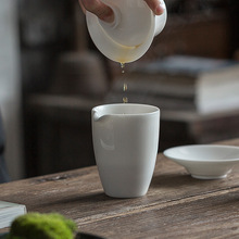 德化白瓷公道杯猪油白公杯茶海羊脂玉功夫茶具陶瓷分茶器玉瓷匀杯