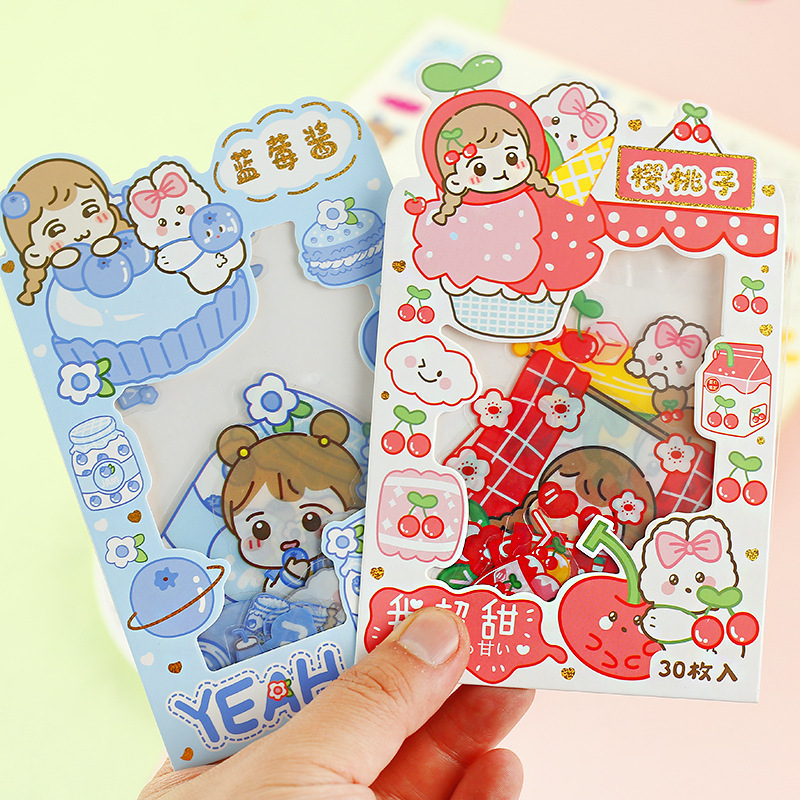 栗子君果酱女孩系列卡通造型贴纸包 diy装饰贴秘密日记本装饰贴纸