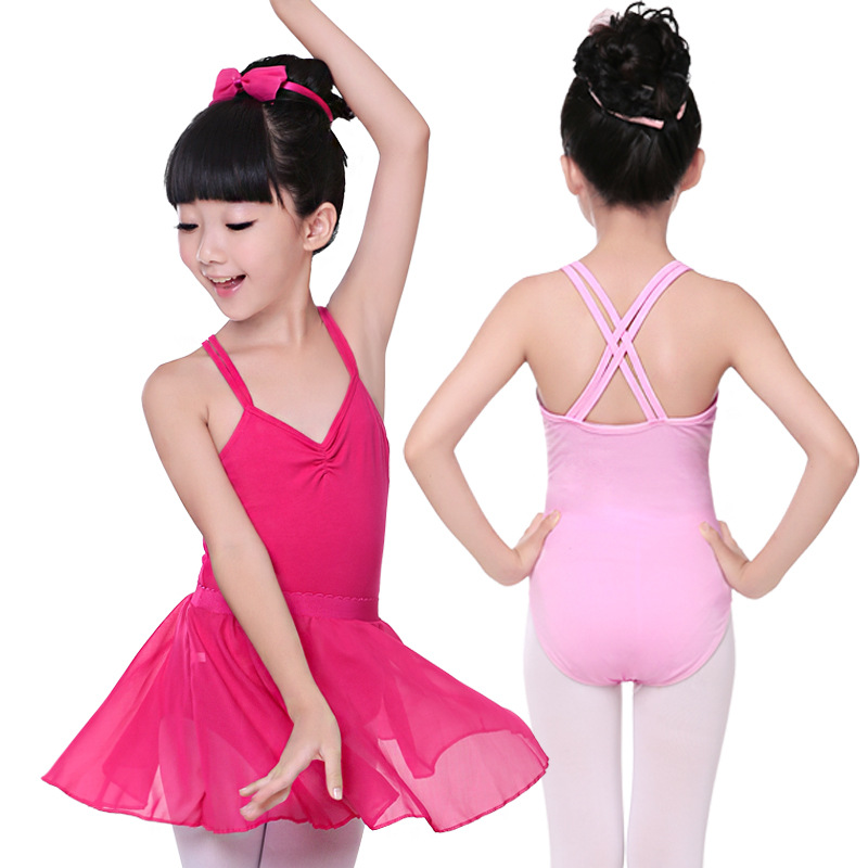现货幼儿童舞蹈服装女童吊带连体服形体服考级体操服芭蕾舞练功服