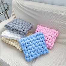 北欧ins方形抱枕手工编织冰岛粗毛线材料包自己手编